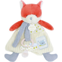 Doudou Darčeková sada Plyšová líška Romarin s úchytom na cumlík 19 cm