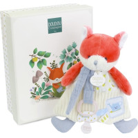Doudou Darčeková sada Plyšová líška Romarin s úchytom na cumlík 19 cm