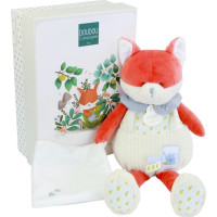 Doudou Darčeková sada Plyšová líška Romarin s dečkou 28 cm