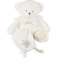 Doudou Darčeková sada Plyšový medvedík s dečkou 30 cm béžový