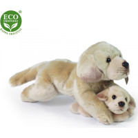 Rappa Plyšový labrador s bábätkom ležiaci 25 cm ECO-FRIENDLY