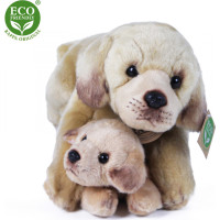 Rappa Plyšový labrador s bábätkom ležiaci 25 cm ECO-FRIENDLY