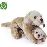 Rappa Plyšový labrador s bábätkom ležiaci 25 cm ECO-FRIENDLY