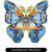 RoboTime Drevené puzzle Motýľ Morpho Helena