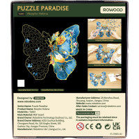 RoboTime Drevené puzzle Motýľ Morpho Helena