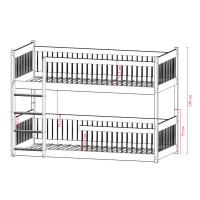 Detská poschodová posteľ s Montessori lôžkom z masívu borovice BOLEK - 200x90 cm - KAŠMÍROVÁ