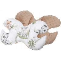 Detská deka do kočíka s vankúšikom a motýlikom - BABYMAM PREMIUM set 3v1 - Africké zvieratká s béžovou minkami