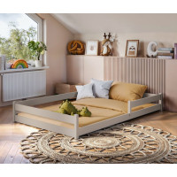 Detská Montessori posteľ z masívu borovice ALICE - 200x120 cm - KAŠMÍROVÁ