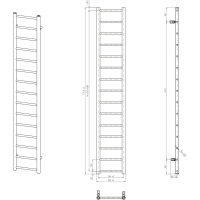 Sapho DINA vykurovacie teleso 300x1740 mm, verde mat IR376V