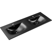 Keramické umývadlo SKY Double 121 cm DP - čierne matné