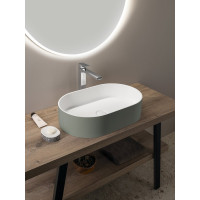Sapho THIN umývadlo na dosku, Rockstone, 55x35cm, verde/biela mat WN205-44