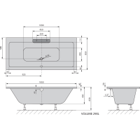 Polysan CASCATA obdĺžniková vaňa 185x85x45cm, kaskáda biela 73836.101