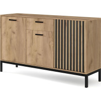 Komoda LAMINO 1 - dub craft/čierna