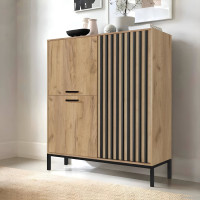 Komoda LAMINO 2 - dub craft/čierna