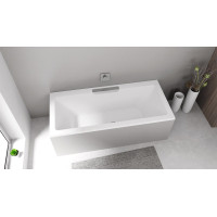 Polysan CASCATA obdĺžniková vaňa 185x85x45cm, kaskáda nerez 73836.100