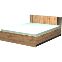 Posteľ s úložným priestorom LAMELO LA26 - 200x160 cm - dub wotan/čierna