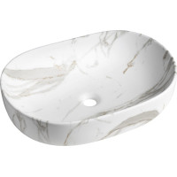 Sapho CALEO keramické umývadlo na dosku, 60x42cm, bianco carrara CA590BC