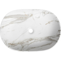 Sapho CALEO keramické umývadlo na dosku, 60x42cm, bianco carrara CA590BC