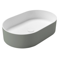 Sapho THIN umývadlo na dosku, Rockstone, 55x35cm, verde/biela mat WN205-44
