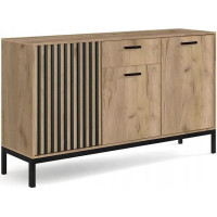 Komoda LAMINO 1 - dub craft/čierna