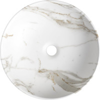 Sapho RONDANE keramické umývadlo na dosku Ø 41cm, bianco carrara AR435BC