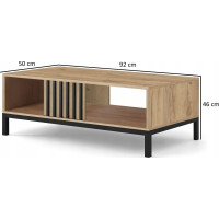 Konferenčný stolík LAMINO - dub craft/čierny