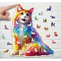 WOODEN CITY Drevené puzzle Farebná mačka 250 dielikov