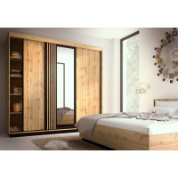 Posteľ s úložným priestorom LAMELO LA26 - 200x160 cm - dub wotan/čierna