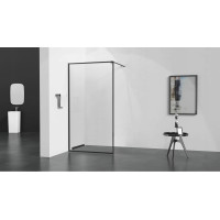 Sprchový žľab do steny MEXEN FLAT WALL 2v1 - čierny matný, 1730120, 120 cm