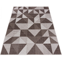 Kusový koberec TOLEDO Triangles - tmavo hnedý/béžový