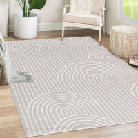 Kusový koberec ELLEN Waves - krémový/biely