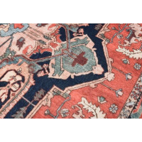 Kusový koberec FLANNEL PRINTED - Ornament - červený/tmavo modrý