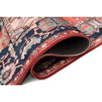 Kusový koberec FLANNEL PRINTED - Ornament - červený/tmavo modrý