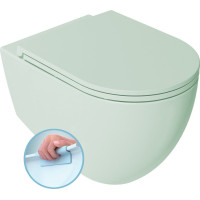 Isvea INFINITY závesná WC misa, Rimless, 36, 5x53cm, zelená mint 10NF02004-2T