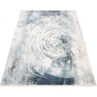 Kusový koberec RIVOLI Swirl - svetlo béžový/modrý