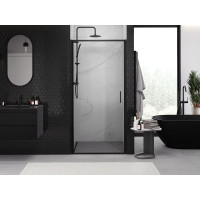 Sprchové dvere MEXEN EXO krídlové 70 cm - číre - čierne - 817-070-000-70-00