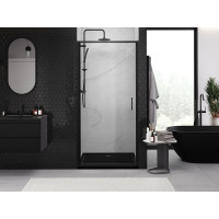 Sprchové dvere MEXEN EXO krídlové 70 cm - číre - čierne - 817-070-000-70-00