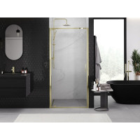 Sprchové dvere MEXEN EXO pivotové 75 cm - číre - zlaté - 8181-075-000-50-00