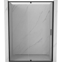 Sprchové dvere MEXEN EXO pivotové - dvojdielne - 155 cm - číre - čierne - 819-155-000-70-00