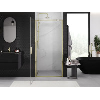 Sprchové dvere MEXEN EXO krídlové 90 cm - číre - zlaté - 817-090-000-50-00