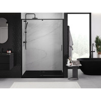 Sprchové dvere MEXEN EXO pivotové - dvojdielne - 160 cm - číre - čierne - 819-160-000-70-00