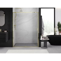 Sprchové dvere MEXEN EXO pivotové - dvojdielne - 135 cm - číre - zlaté - 819-135-000-50-00