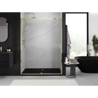 Sprchové dvere MEXEN EXO pivotové - dvojdielne - 135 cm - číre - zlaté - 819-135-000-50-00