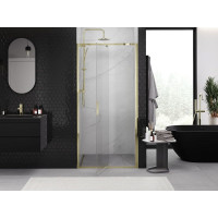 Sprchové dvere MEXEN EXO pivotové - dvojdielne - 100 cm - číre - zlaté - 819-100-000-50-00