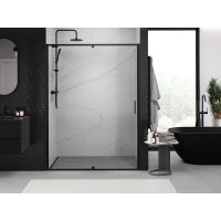 Sprchové dvere MEXEN EXO pivotové - dvojdielne - 160 cm - číre - čierne - 819-160-000-70-00