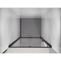 Sprchové dvere MEXEN EXO pivotové - dvojdielne - 110 cm - číre - čierne - 819-110-000-70-00