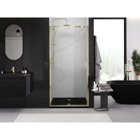 Sprchové dvere MEXEN EXO pivotové - dvojdielne - 100 cm - číre - zlaté - 819-100-000-50-00