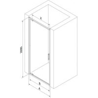 Sprchové dvere MEXEN EXO pivotové 65 cm - číre - čierne - 8181-065-000-70-00