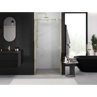 Sprchové dvere MEXEN EXO pivotové - dvojdielne - 100 cm - číre - zlaté - 819-100-000-50-00