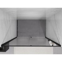 Sprchové dvere MEXEN EXO pivotové - dvojdielne - 160 cm - číre - čierne - 819-160-000-70-00